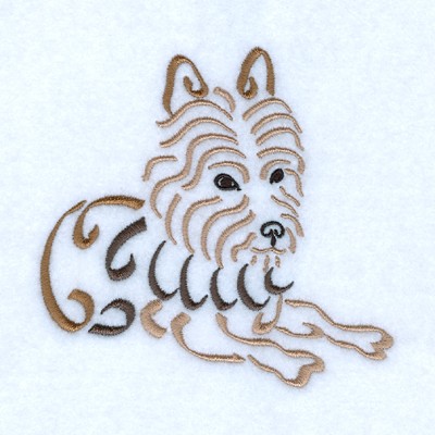 Swirly Silky Terrier Machine Embroidery Design