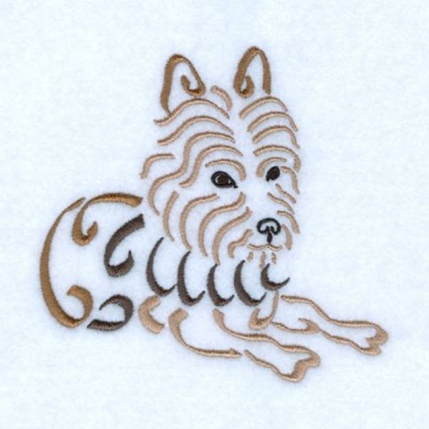 Picture of Swirly Silky Terrier Machine Embroidery Design