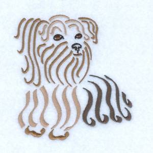 Picture of Swirly Yorkshire Terrier Machine Embroidery Design