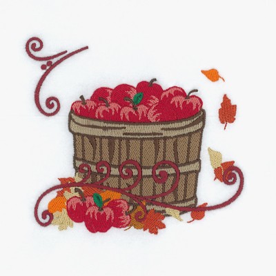 Thanksgiving Apple Barrel Machine Embroidery Design