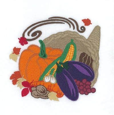 Thanksgiving Cornucopia Machine Embroidery Design