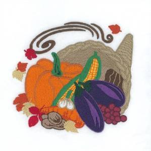Picture of Thanksgiving Cornucopia Machine Embroidery Design