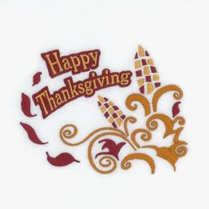 Picture of Mosaic Corn Thanksgiving Machine Embroidery Design