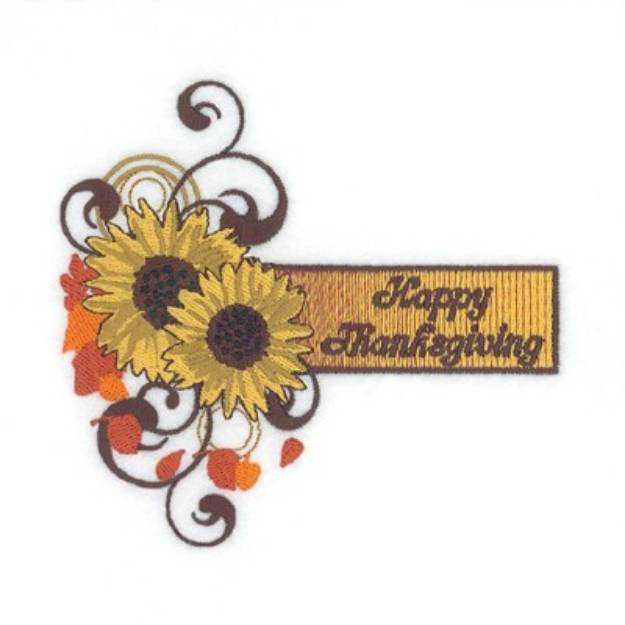 Picture of Sunflower Thanksgiving Machine Embroidery Design