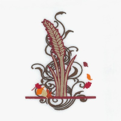 Thanksgiving Wheat Machine Embroidery Design