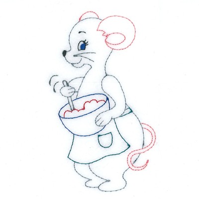 Mouse Cooking Machine Embroidery Design