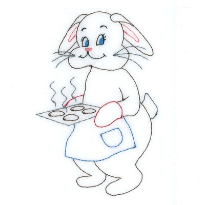 Rabbit Baking Machine Embroidery Design