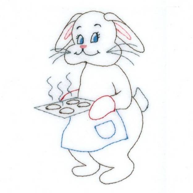 Picture of Rabbit Baking Machine Embroidery Design