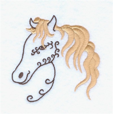 Swirly Horse Head 1 Machine Embroidery Design