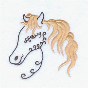 Picture of Swirly Horse Head 1 Machine Embroidery Design