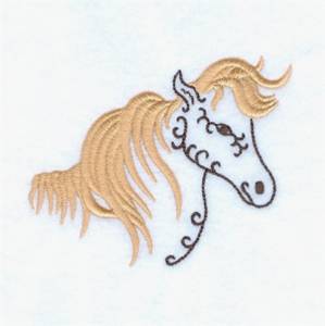 Picture of Swirly Horse Head 3 Machine Embroidery Design