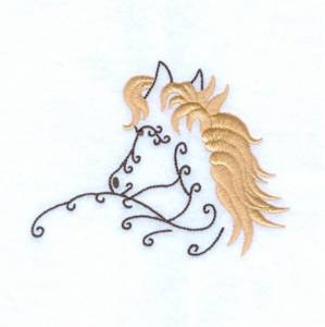 Picture of Swirly Horse Head 5 Machine Embroidery Design