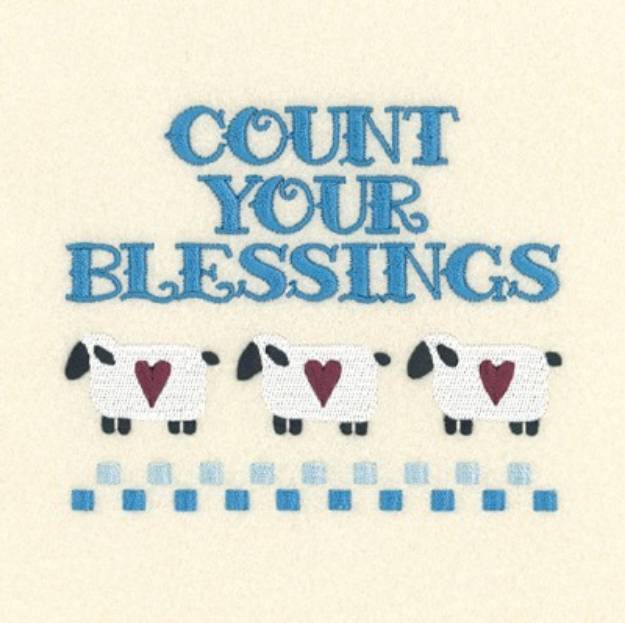 Picture of Sheep Blessings Machine Embroidery Design