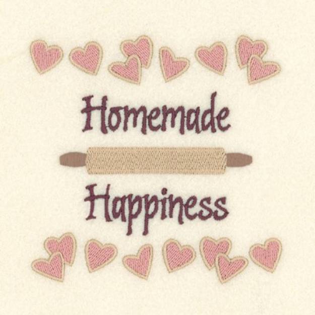 Picture of Homemade Hearts Machine Embroidery Design
