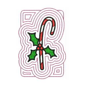 Picture of Candy Cane Outlined Machine Embroidery Design
