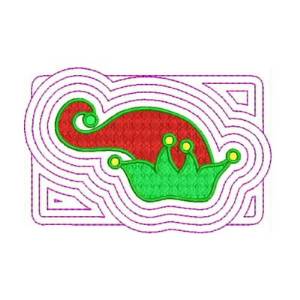 Picture of Elf Hat Outlined Machine Embroidery Design