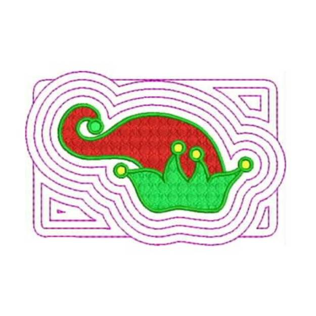 Picture of Elf Hat Outlined Machine Embroidery Design