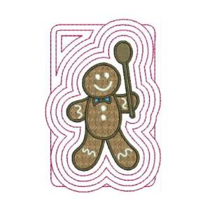 Picture of Gingerbread Man Outlined Machine Embroidery Design
