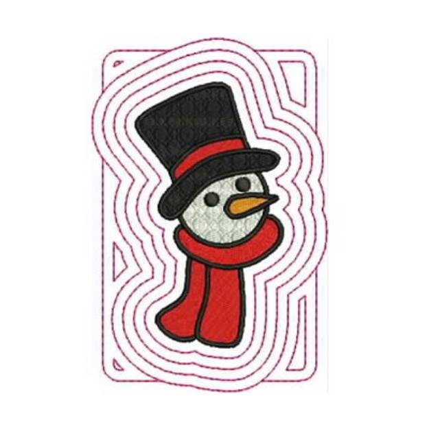 Picture of Snowman Outlined Machine Embroidery Design