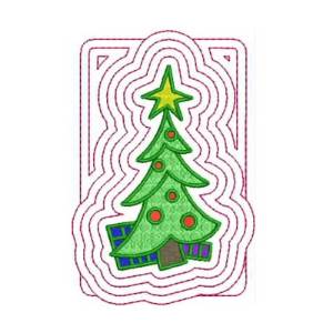 Picture of Christmas Tree Outlined Machine Embroidery Design