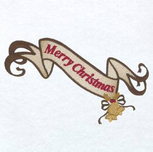Picture of Merry Christmas Banner Machine Embroidery Design