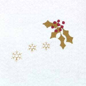 Picture of Advent Holly Right Corner Machine Embroidery Design