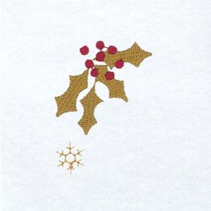 Picture of Advent Holly Left Corner Machine Embroidery Design