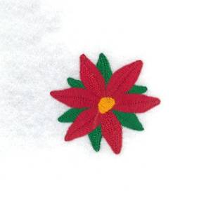 Picture of Table Runner Red Poinsettia 1 Machine Embroidery Design