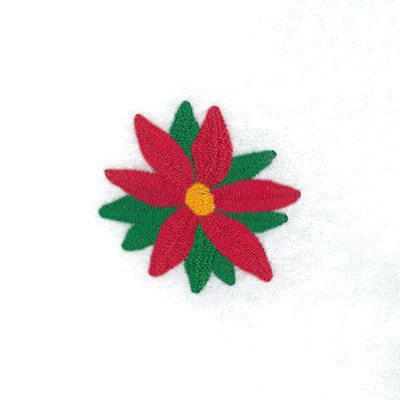 Table Runner Red Poinsettia 2 Machine Embroidery Design