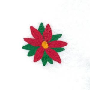 Picture of Table Runner Red Poinsettia 2 Machine Embroidery Design
