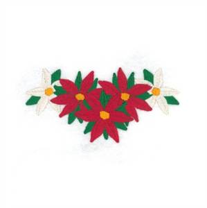 Picture of Table Runner Poinsettias Machine Embroidery Design