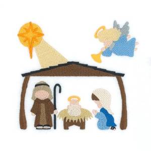Picture of Table Runner Manger Scene Machine Embroidery Design