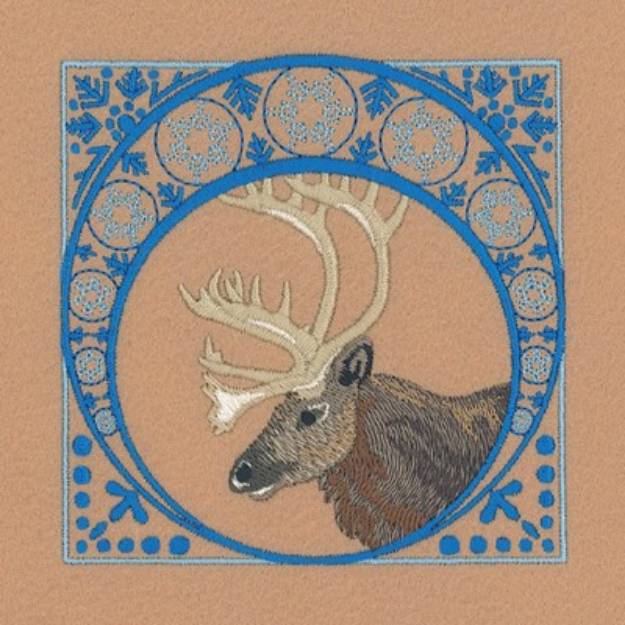 Picture of Winter Caribou Square Machine Embroidery Design