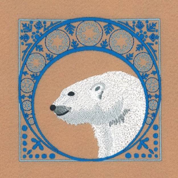 Picture of Winter Polar Bear Square Machine Embroidery Design