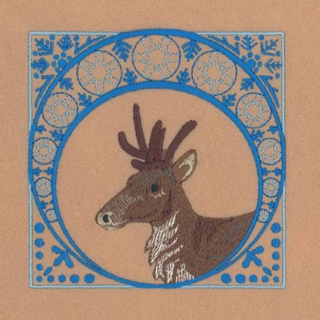 Picture of Winter Reindeer Square Machine Embroidery Design