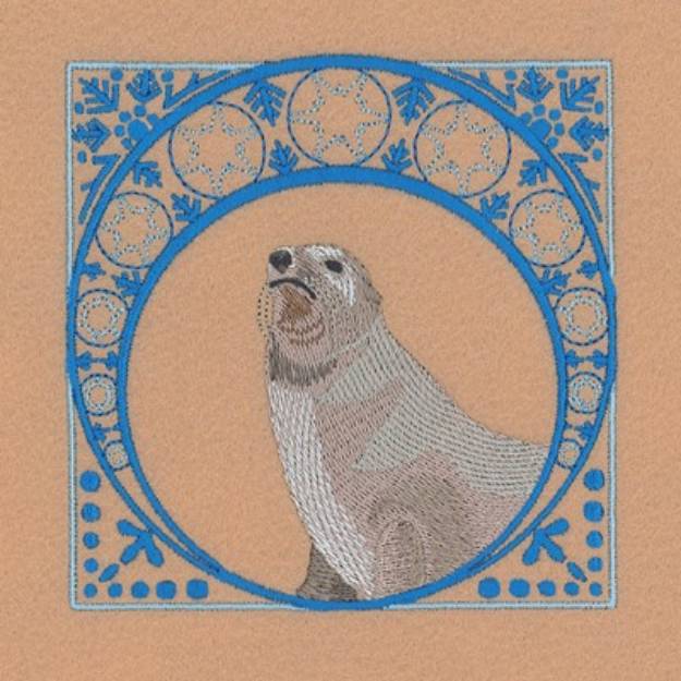 Picture of Winter Seal Square Machine Embroidery Design