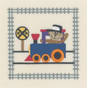 Picture of Monkey Train Square Machine Embroidery Design