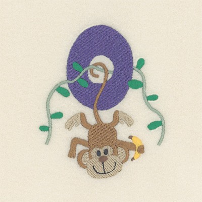 Monkey O Machine Embroidery Design
