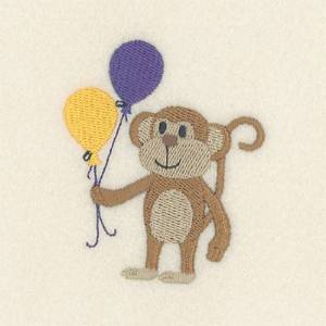 Picture of Monkey & Balloons Machine Embroidery Design