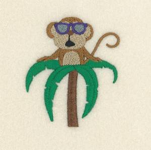 Picture of Monkey On Tree Top Machine Embroidery Design