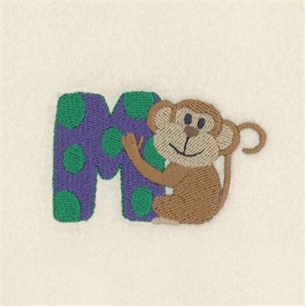 Picture of Monkey Polka Dot M Machine Embroidery Design