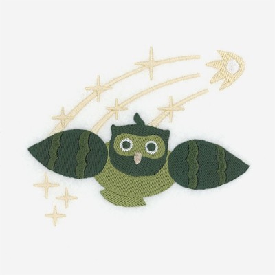 Falling Star & Owl Machine Embroidery Design