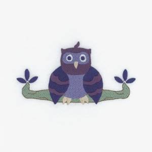 Picture of Owl On Branch Machine Embroidery Design