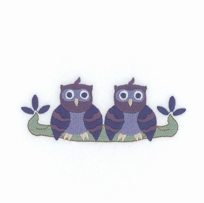 Two Owls On Branch Machine Embroidery Design