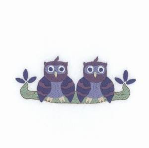 Picture of Two Owls On Branch Machine Embroidery Design