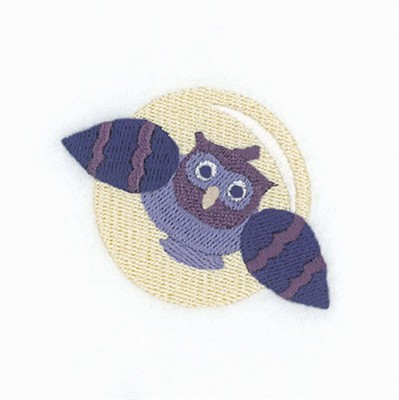 Small Owl & Full Moon Machine Embroidery Design