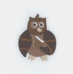 Picture of Small Reading Owl Machine Embroidery Design