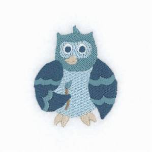 Picture of Small Painter Owl Machine Embroidery Design