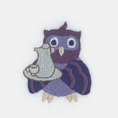 Small  Owl & Teapot Machine Embroidery Design