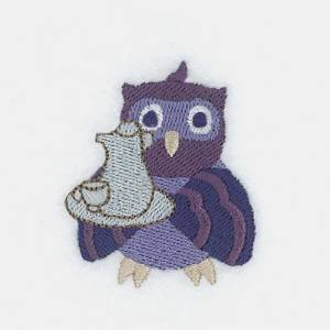 Picture of Small  Owl & Teapot Machine Embroidery Design